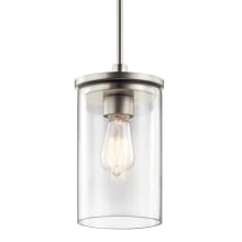 Crosby Single Light 6" Wide Mini Pendant with Clear Glass Shade