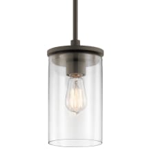 Crosby Single Light 6" Wide Mini Pendant with Clear Glass Shade