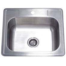 Studio 25" Single Basin Stainless Steel Kitchen Sink for Drop In Installations