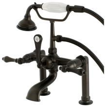 Aqua Vintage Deck Mounted Clawfoot Tub Filler with Built-In Diverter – Includes Hand Shower