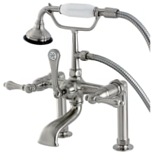 Aqua Vintage Deck Mounted Clawfoot Tub Filler with Built-In Diverter – Includes Hand Shower