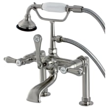 Bel Air Deck Mounted Clawfoot Tub Filler Trim with Lever Handles and Integrated Diverter - Handshower Included