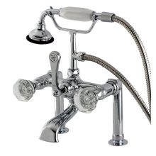 Celebrity Deck Mounted Clawfoot Tub Filler Trim with Knob Handles and Integrated Diverter - Handshower Included
