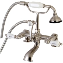 Vintage Deck Mounted Clawfoot Tub Filler with Built-In Diverter - Includes Hand Shower