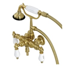 Vintage Wall Mounted Tub Filler with Built-In Diverter – Includes Hand Shower