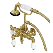 Vintage Wall Mounted Tub Filler with Built-In Diverter – Includes Hand Shower