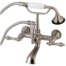 Vintage Tub Wall Mounted Clawfoot Tub Filler with Built-In Diverter - Includes Hand Shower