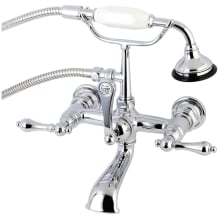 Vintage Tub Wall Mounted Clawfoot Tub Filler with Built-In Diverter - Includes Hand Shower