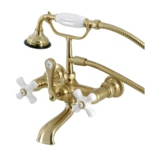 Aqua Vintage Wall Mounted Tub Filler with Built-In Diverter – Includes Hand Shower