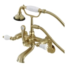 Aqua Vintage Wall Mounted Tub Filler with Built-In Diverter – Includes Hand Shower