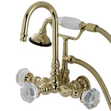 Celebrity Wall Mounted Clawfoot Tub Filler Trim with Knob Handles and Integrated Diverter - Handshower Included