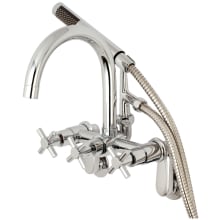 Concord Wall Mounted Clawfoot Tub Filler with Built-In Diverter - Includes Hand Shower