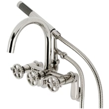 Fuller Wall Mounted Tub Filler with Built-In Diverter - Includes Hand Shower
