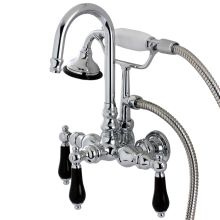 Duchess Wall Mounted Clawfoot Tub Filler Trim with Lever Handles and Integrated Diverter - Handshower Included