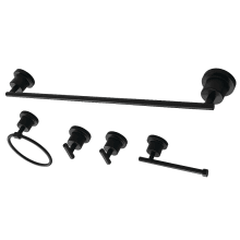Concord 5 Piece Bathroom Package with 24" Towel Bar, Robe Hook, Towel Ring, Toilet Paper Holder
