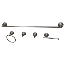 Concord 5 Piece Bathroom Package with 30" Towel Bar, Robe Hook, Towel Ring, Toilet Paper Holder