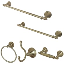 Naples 5 Piece Bathroom Package with (1) 18" and (1) 24" Towel Bar, Robe Hook, Towel Ring, Toilet Paper Holder