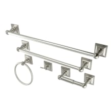 Serano 5 Piece Bathroom Package with (1) 18" and (1) 24" Towel Bar, Robe Hook, Towel Ring, Toilet Paper Holder