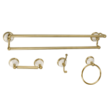 Victorian 4 Piece Bathroom Package with 24" Towel Bar, Robe Hook, Towel Ring, Toilet Paper Holder