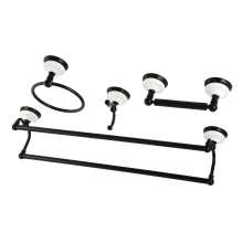 Victorian 4 Piece Bathroom Package with 24" Towel Bar, Robe Hook, Towel Ring, Toilet Paper Holder