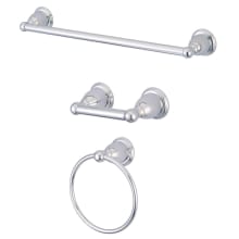 Heritage 3 Piece Bathroom Package with 24" Towel Bar, Towel Ring, Toilet Paper Holder