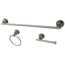 Concord 3 Piece Bathroom Package with 24" Towel Bar, Towel Ring, Toilet Paper Holder