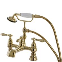 Heritage Deck Mounted Clawfoot Tub Filler with Built-In Diverter - Includes Hand Shower