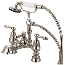Heritage Deck Mounted Clawfoot Tub Filler with Built-In Diverter - Includes Hand Shower