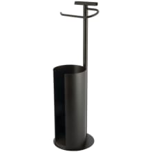 Continental Free Standing Euro Toilet Paper Holder with Roll Storage and Phone Stand