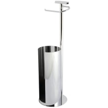 Continental Free Standing Euro Toilet Paper Holder with Roll Storage and Phone Stand
