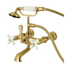 Vintage Wall Mounted Tub Filler with Built-In Diverter - Includes Hand Shower