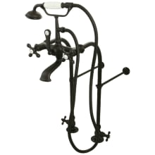 Vintage Deck Mounted Clawfoot Tub Filler with Built-In Diverter - Includes Hand Shower and Supply Lines