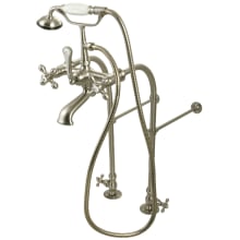 Vintage Deck Mounted Clawfoot Tub Filler with Built-In Diverter - Includes Hand Shower and Supply Lines