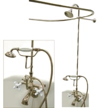 Vintage Shower System with Shower Head, Hand Shower, Shower Arm, and Hose – Less Rough-In Valve