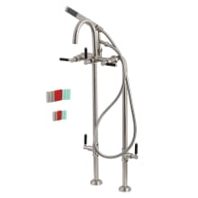 Concord Floor Mounted Tub Filler with Built-In Diverter – Includes Hand Shower