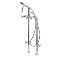 Concord Floor Mounted Tub Filler with Built-In Diverter – Includes Hand Shower