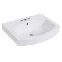 Inflection 24" Specialty Ceramic Console Bathroom Sink with Overflow and 3 Faucet Holes at 4" Centers