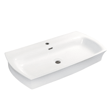 Charlotte 35-7/16" Vitreous China Vessel Bathroom Sink with 1 Faucet Hole