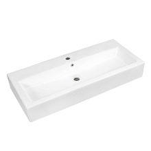 Anne 39-3/8" Vitreous China Vessel Bathroom Sink with 1 Faucet Hole