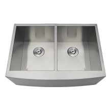 Uptowne 30" Farmhouse Double Basin Stainless Steel Kitchen Sink with Basket Strainers
