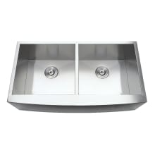 Uptowne 36" Farmhouse Double Basin Stainless Steel Kitchen Sink with Basket Strainers
