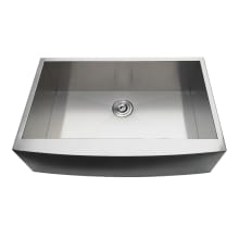 Uptowne 33" Farmhouse Single Basin Stainless Steel Kitchen Sink with Basket Strainer