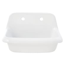 Doriteal 23-3/4" Specialty Ceramic Wall Mounted Bathroom Sink with 2 Faucet Holes at 8" Centers