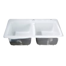 Petra Galley 33" Drop In Double Basin Kitchen Sink