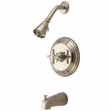 Elinvar Tub and Shower Trim with Single Function Shower Head and Metal Cross Handle