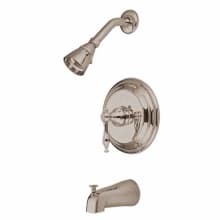 Tub and Shower Trim with Single Function Shower Head and Metal Lever Handle