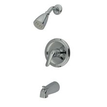 Tub and Shower Trim with Single Function Shower Head, Metal Lever Handle