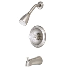Tub and Shower Trim with Single Function Shower Head and Acrylic Knob Handle