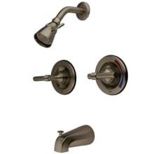 Vintage Tub and Shower Trim with Single Function Shower Head, Metal Lever Handles and Valve