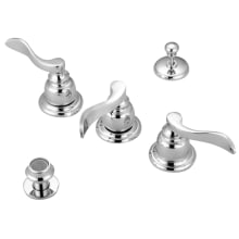 Nuwave French Widespread Bidet Faucet with 3 Lever Handles and a Pop-Up Drain Assembly